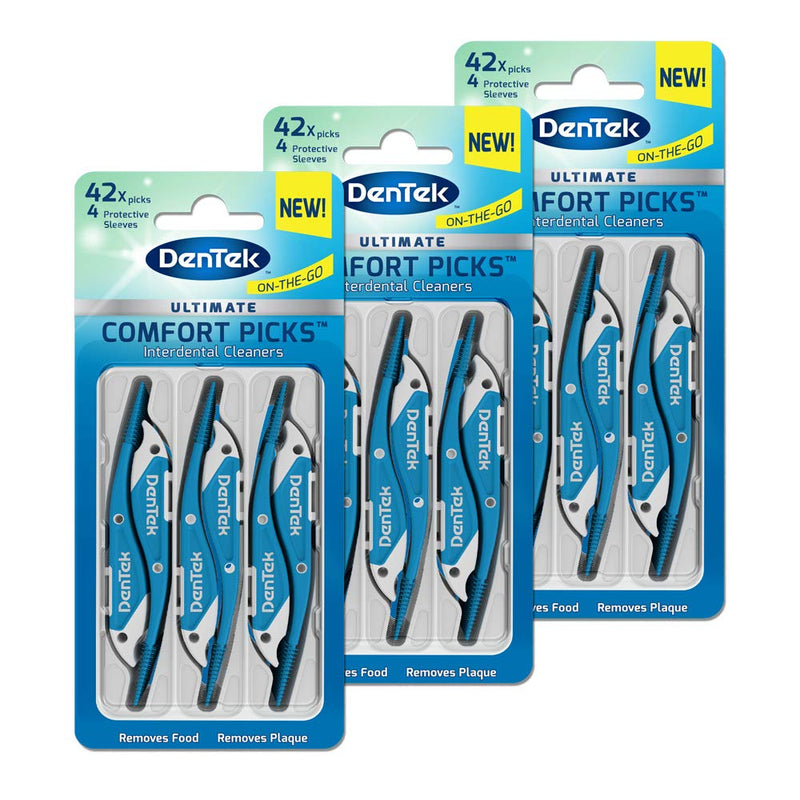 DenTek On-The-Go Ultimate Comfort Picks, Dual Action Interdental Cleaners for Cleaning Between Teeth 126 Picks Comfort Picks Interdental Cleaners - BeesActive Australia