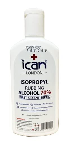 ican london isopropyl rubbing alcohol 70% first aid antiseptic Disinfectant 100ML 100 ml (Pack of 1) - BeesActive Australia