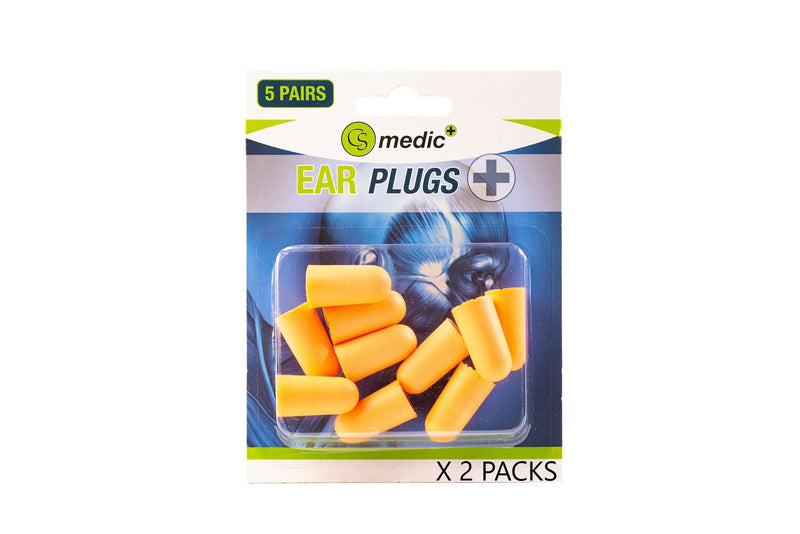 CS Medic Ear Plugs - Soft Foam - Pack of 10 Pairs - Best for Noise Reduction - Work - Sleep - Flying - Concerts - BeesActive Australia