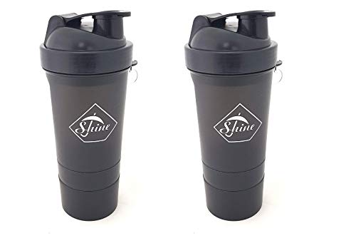 2 PACK PROTEIN BOTTLE SHAKERS WITH TIGHT LIDS FOR SPORTS AND FITNESS (2 PACK, BLACK) 2 PACK - BeesActive Australia