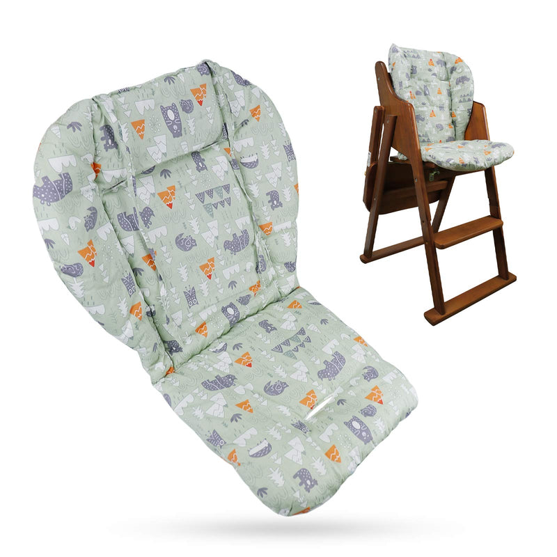 Baby High Chair Cushion, Thick Pad for Wooden High Chair, Baby Dining Chair Liner Mat(Green Forest) Green Forest - BeesActive Australia