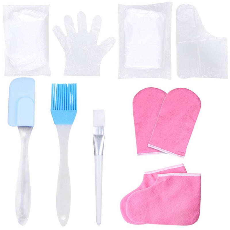Minkissy 1 Set Moisturizing Gloves Paraffin Wax Gloves Hand Feet Care Treatment Mitts Paraffin Wax Bath Liners for Men Women (Random Color 2) Pink - BeesActive Australia