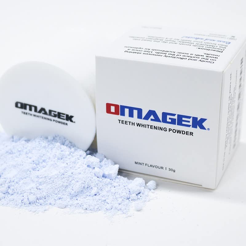 Omagek Teeth Whitening Powder White Teeth Brightening Powder Tooth Whitener Powder Coffee Stains Remover Mint Flavour(30g) - BeesActive Australia