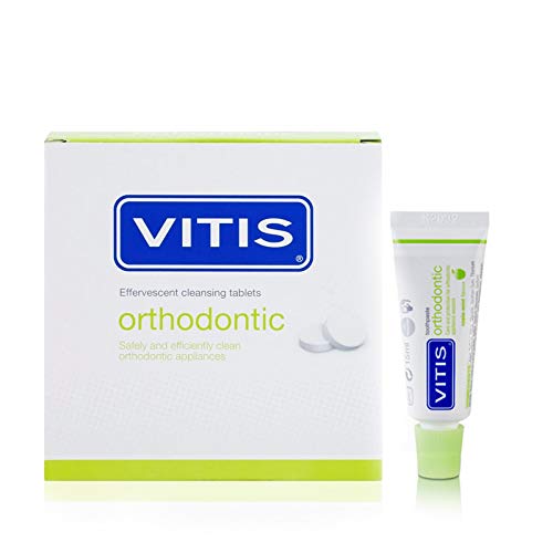 VITIS Orthodontic Effervescent Retainer Cleaning Tablets, Pack of 32 + Vitis Orthodontic 15ml Toothpaste - BeesActive Australia