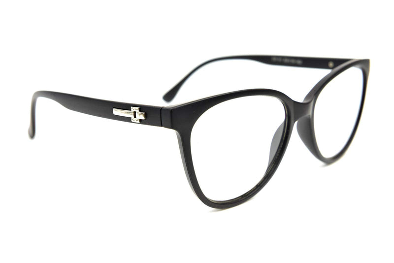 Stylish Cat Eye Oversized Reading Glasses Retro 1950/60s Metal Hinges DX61 Black 1.0 x - BeesActive Australia