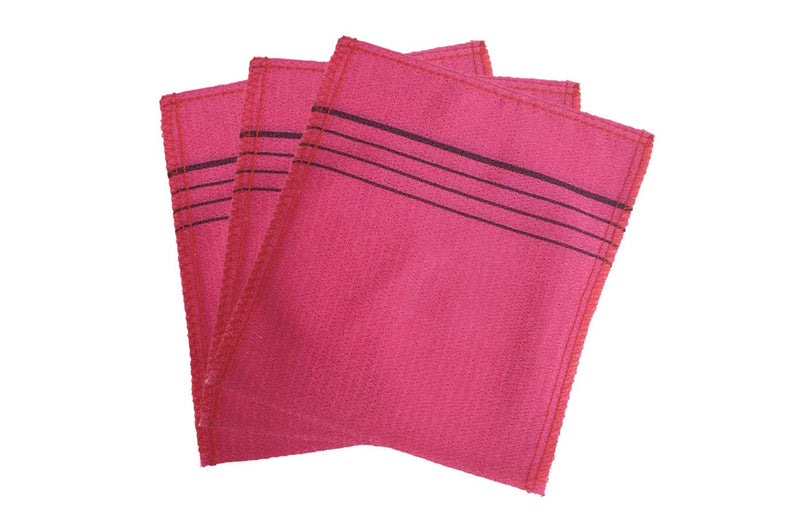 Korean Tistom Italy Towel Exfoliating Towel Bath Washcloth 3 Pcs (Red) Dead Skin Remover - BeesActive Australia