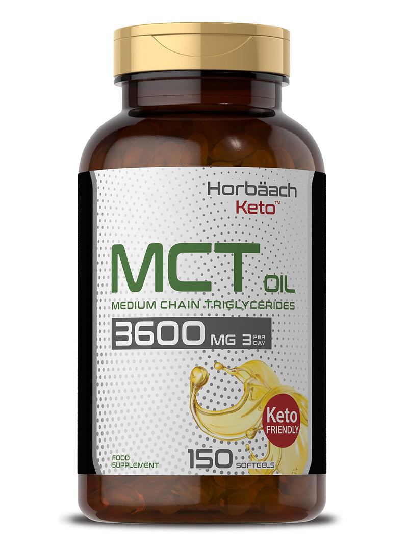MCT Oil Capsules | 150 Softgels | C8 & C10 MCTs | Keto Diet Supplement | No Artificial Preservatives | by Horbaach - BeesActive Australia