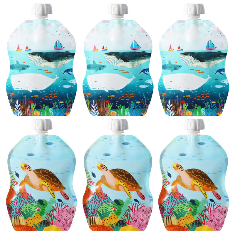 ChooMee Reusable Baby Food Pouches, SnakPack | Secure Double Lock Zipper 6 CT SeaLife - BeesActive Australia