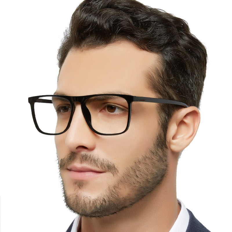 OCCI CHIARI Large Reading Glasses for Men, Mens Fashion Reader Square Frame 0 1.0 1.25 1.50 1.75 2.00 2.25 2.50 2.75 3.00 3.50... A-black 0.0 x - BeesActive Australia