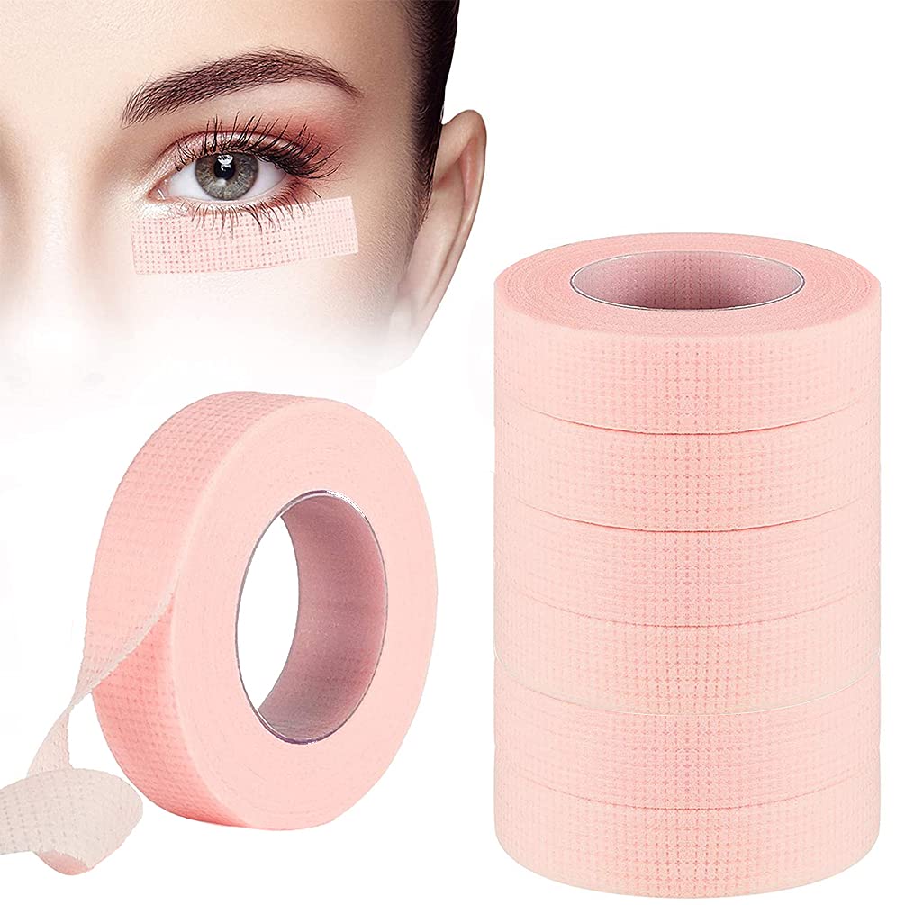 6 Rolls Eyelash Tape, TEOYALL Adhesive Lash Extension Tape Breathable Micropore Fabric Tape Lash Extensions Supplies (Pink) #1 Pink - BeesActive Australia