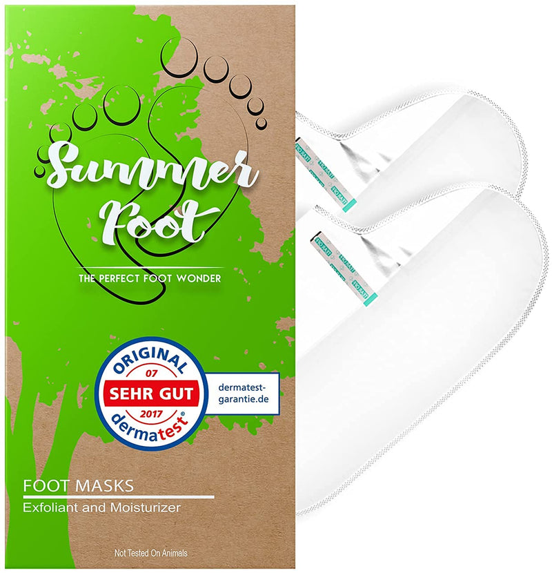 SUMMER FOOT Premium Fußmaske zur Entfernung von Hornhaut I Dermatologisch getestet I deutsche Anleitung (Green Edition) - BeesActive Australia