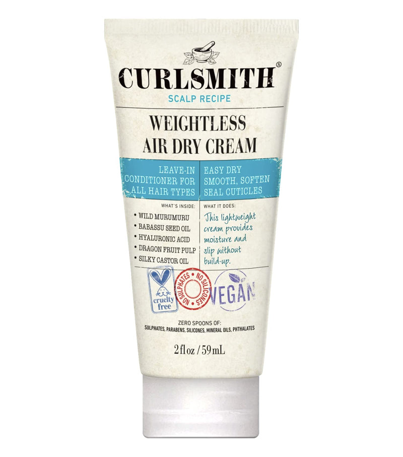 Curlsmith - Weightless Air Dry Cream - Vegan Leave-In Conditioner for Any Hair Type, Smooths Hair (59ml) 59 ml (Pack of 1) - BeesActive Australia