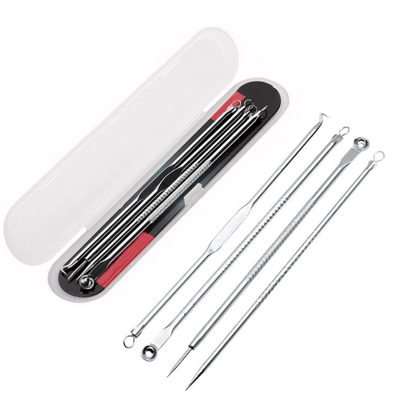 Premium Blackhead Tool Kit, Stainless Steel Acne Needles Double Side Spot Squeezer Tool, Pimple Popper Tool Kit, Whitehead Removal (Silver) - BeesActive Australia
