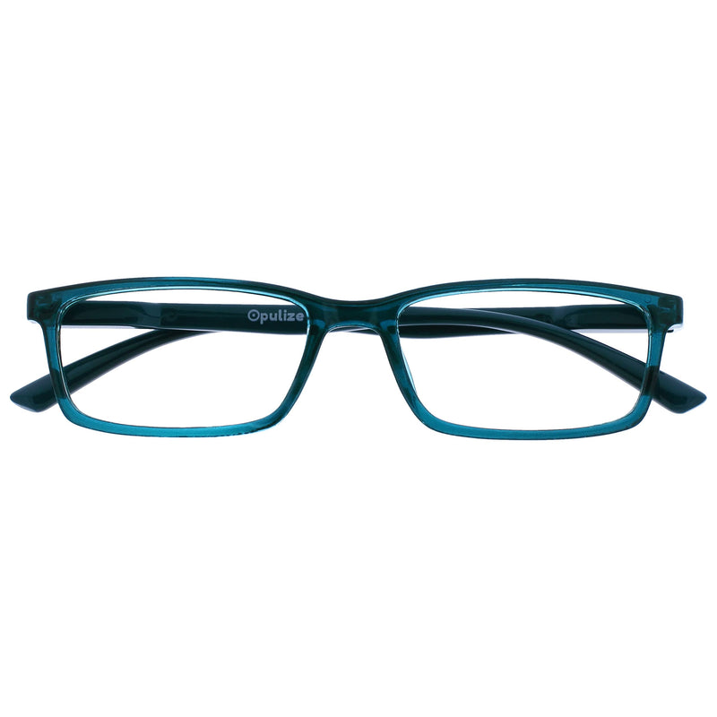 Opulize See Blue Light Blocking Reading Glasses Computer Gaming Anti Glare Mens Womens B9 +0.00 Magnification Turquoise - BeesActive Australia