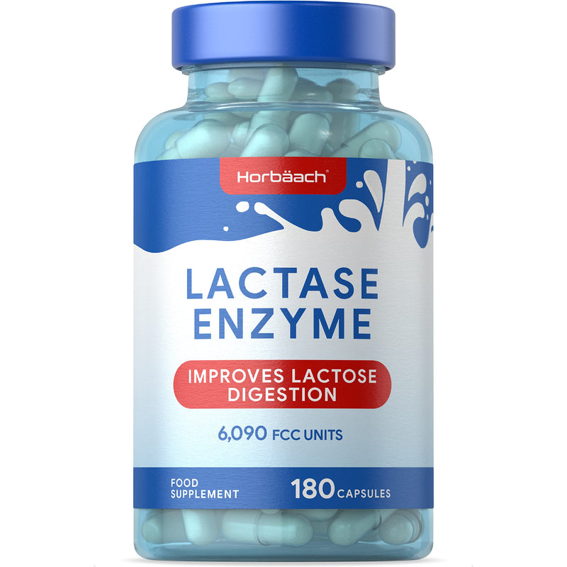 Lactase Enzyme 6,090 FCC Units| 180 Capsules| Improves Lactose Digestion | Food Supplement | by Horbaach - BeesActive Australia