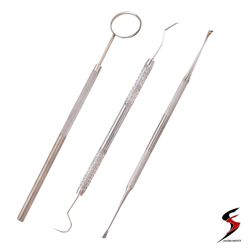 Dental Mirror with Handle 3 Pcs Excellent Quality Dentist Tools/Dental Student/Surgical, Stainless Steel SS - BeesActive Australia