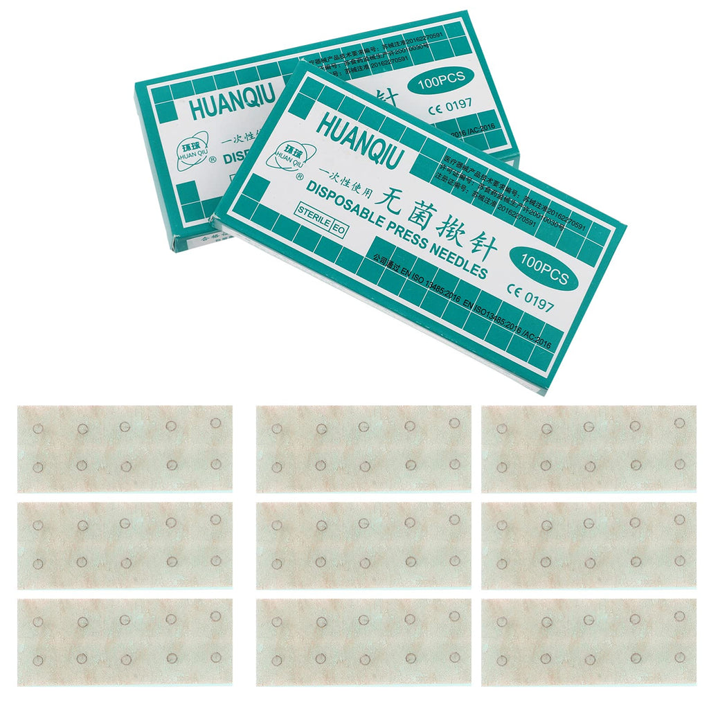 Healifty 200Pcs Ear Press Seed Acupuncture Vaccaria Needle Massage Paste Ear Stickers Auricular Disposable Ear Seed Acupressure Kit 0. 25x1. 3mm - BeesActive Australia