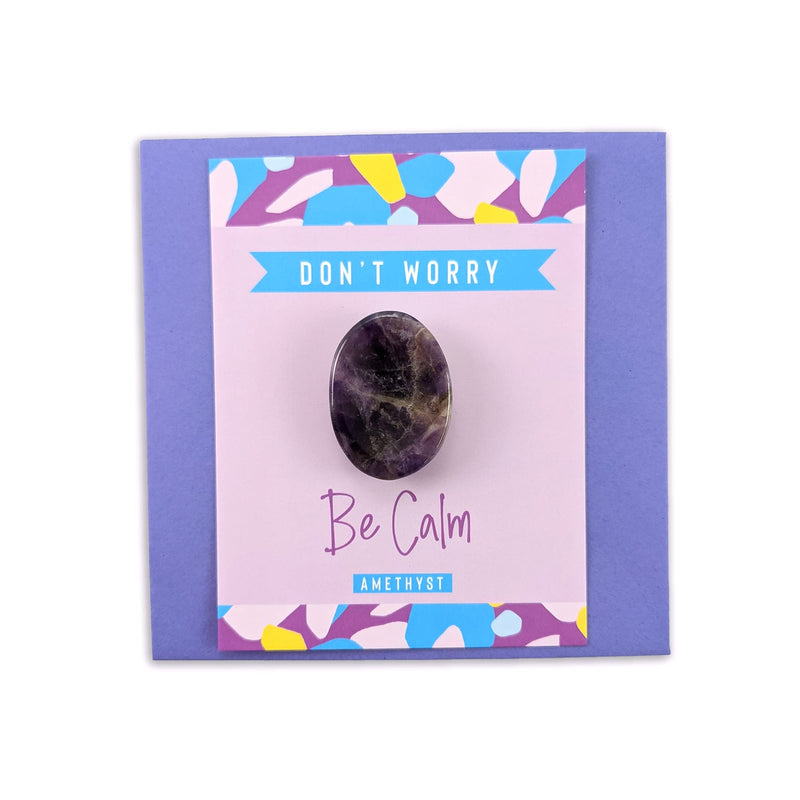Amethyst Crystal Worry Stone Stress Relief Gift Birthday Anniversary Xmas Stocking Filler Amethyst - BeesActive Australia