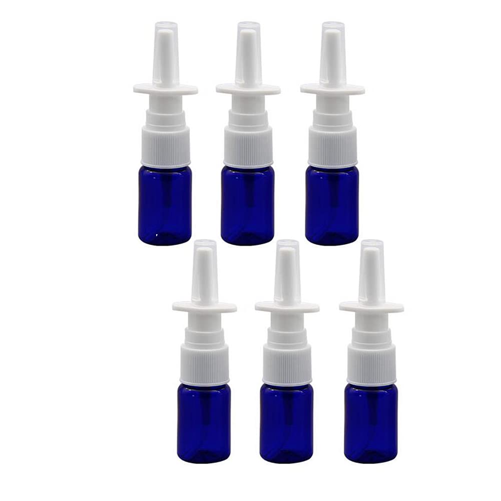 6PCS 10ml/0.34oz Empty Refillable Glass Nasal Spray Bottles Makeup Water Travel Containers Jars with Fine Mist Sprayers Atomizers(Blue) Blue - BeesActive Australia