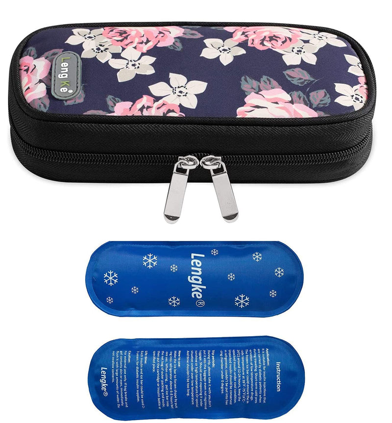 ONEGenug Insulin Travel Cooling Bag,Diabetes Medical Cool Bag Isothermal Insulin Bag with 2 ice Packs for Medication Cooler Flower - BeesActive Australia