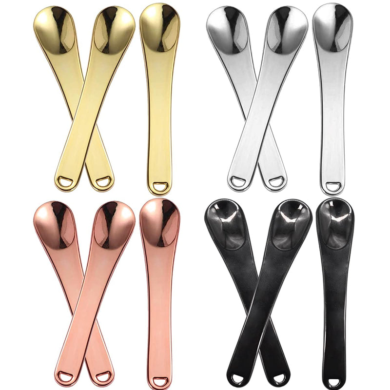 Metal Makeup Spatula,Forreen 12 Pieces Beauty Scoop Cosmetic Spatulas Face Cream Spoon Makeup Mask Spatula for Eye Cream Face Cream Mask Mix Sampling - BeesActive Australia