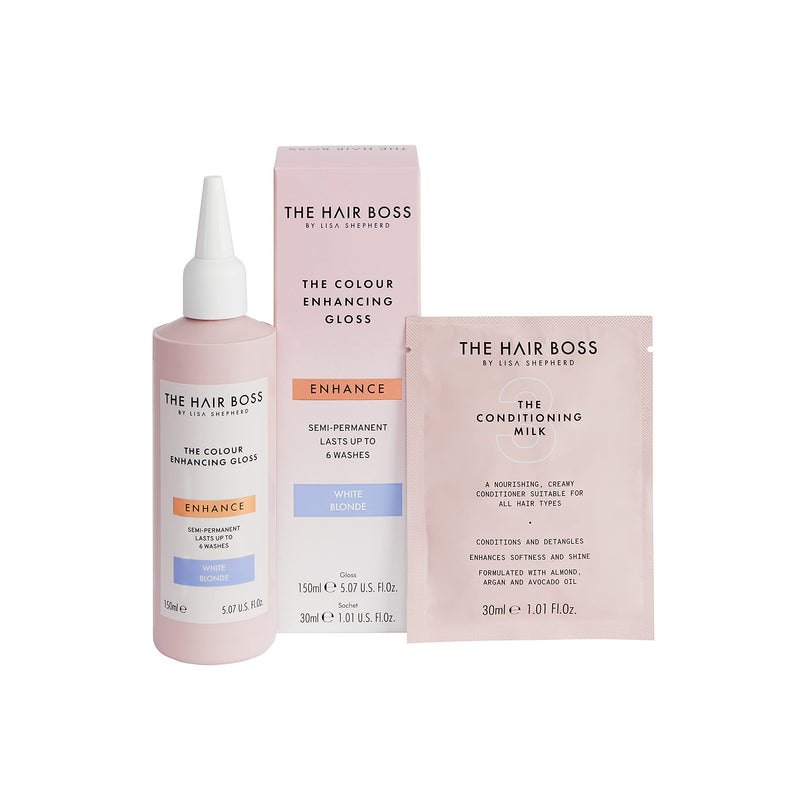 THE HAIR BOSS BY LISA SHEPHERD White Blonde Colour Enhancing Gloss, Semi-Permanent Hair Treatment for 6 Washes, 150ml - BeesActive Australia