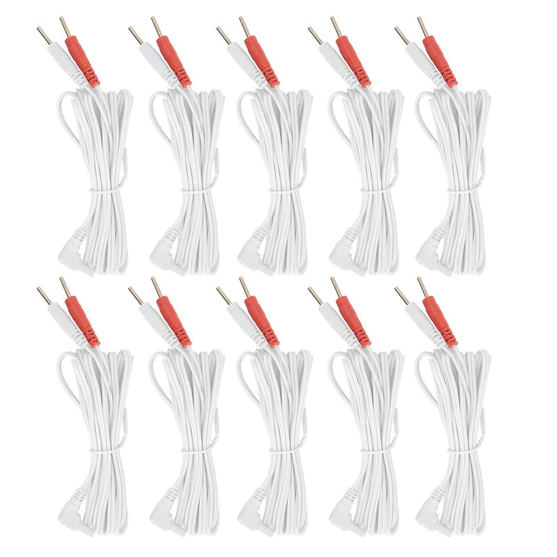 10pcs / Bag 2.35mm 1.8m 2‑in‑1 Pin Type Electrode Lead Wires Cable Electrode Wire for Digital TENS Unit Massage Machine - BeesActive Australia