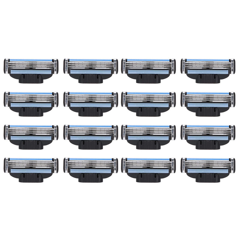 Razor Blade Refills, Manual Shaver Blade, Double Lubrication Strip 16Pcs 3 Layered Professional for Men Home Salon Shop - BeesActive Australia