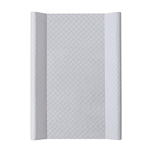 Deluxe Unisex Wedge Anti Roll Nappy Baby Changing Mat with Curved Sides and Raised Edges - Quilted Caro Grey - BeesActive Australia