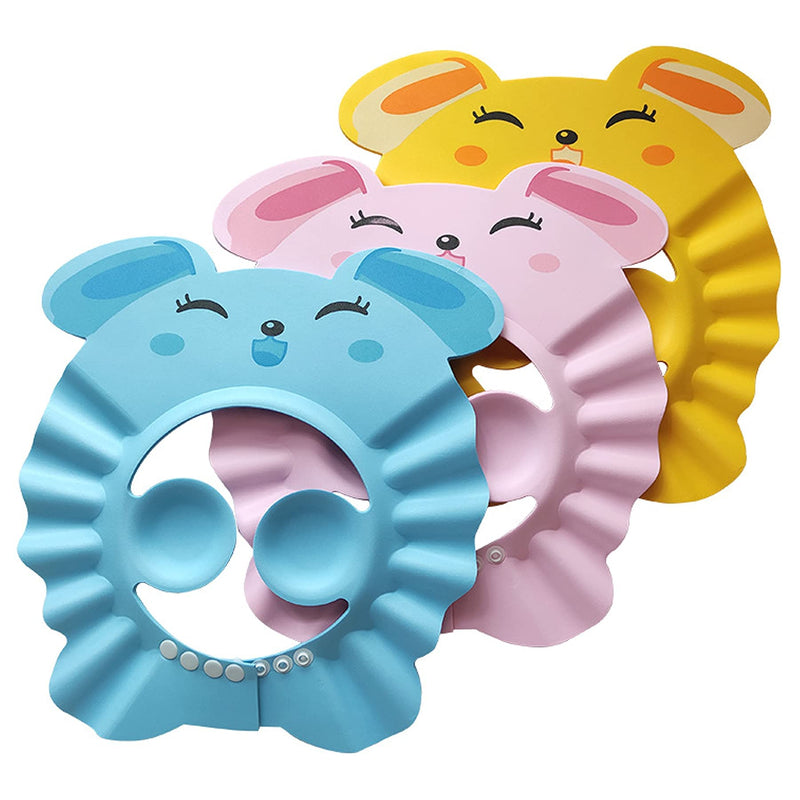3Pcs Baby Bath Shower Cap, Baby Kids Adjustable Shampoo Bath Bathing Shower Cap Hat Wash Hair Shield for Toddler, Baby,Children - BeesActive Australia