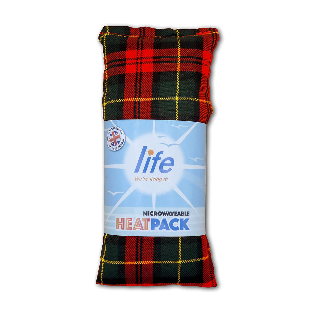 Microwave Wheat Bag Heat Pack – Lavender Scented Pain Relief for Neck Back & Shoulders - Red Tartan - by Life Healthcare - BeesActive Australia