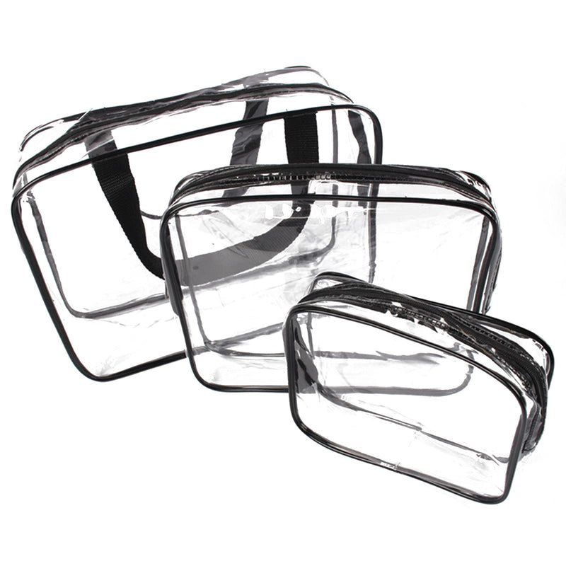 Clear Toiletry Bags, 3 in 1 Clear Cosmetic Bag, Premium Waterproof Transparent PVC Travel Bag Wash Bag Makeup Organiser Bag for Men, Women and Kids. - BeesActive Australia