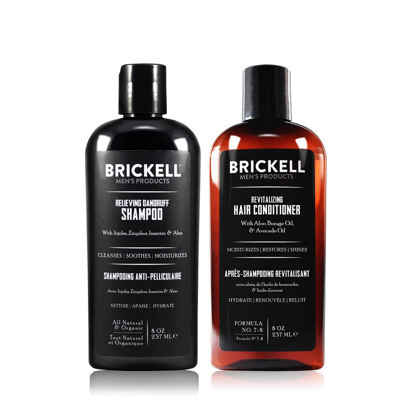 Brickell Men’s Daily Relieving Hair Care Routine, Dandruff Shampoo and Conditioner Set For Men, All Natural and Organic, Scented - BeesActive Australia