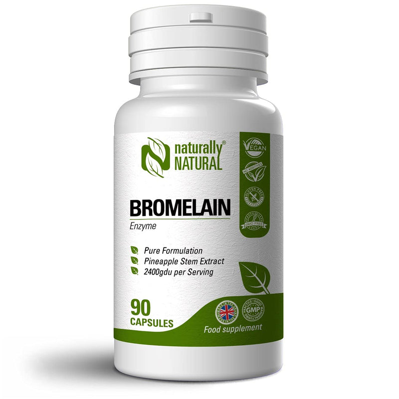 Naturally Natural Bromelain 90 Vegan Capsules High Dose 2400gdu per Serving, Pure Formulation for Inflammation, Swelling and Digestion - BeesActive Australia
