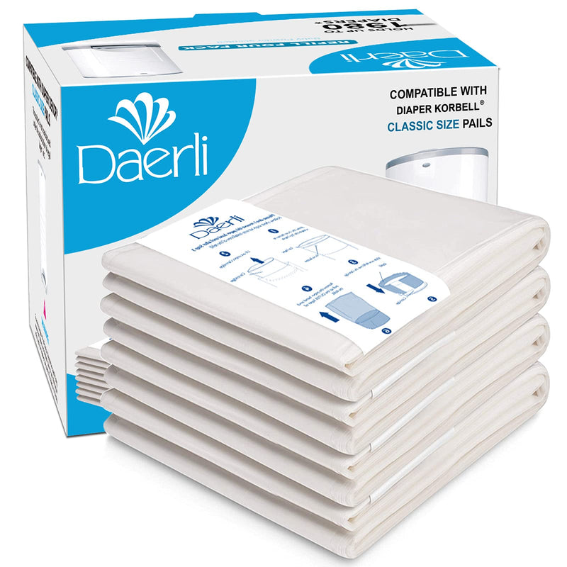 Nappy Disposal Bin Liners，Compatible With All Korbell Classic Diaper Pail, Each pack 16 Litre Holds up to 1980 Diapers (4 Pack) - BeesActive Australia