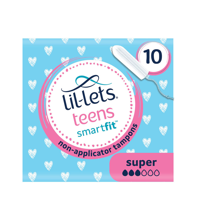 Lil-Lets Teens Non Applicator Super Tampons, 7 Packs of 10, Medium Flow 7 packs of 10 tampons - BeesActive Australia