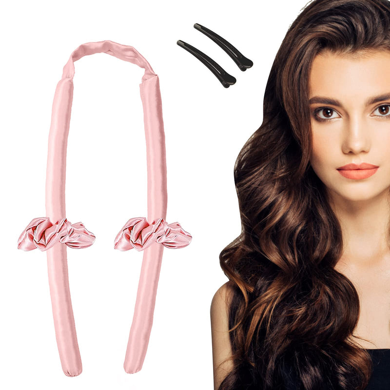 Heatless Curlers Headband, Curling Rod Headband, Hair Curlers No Heat DIY Silk Hair Curler Tool for Women (Pink) Pink - BeesActive Australia