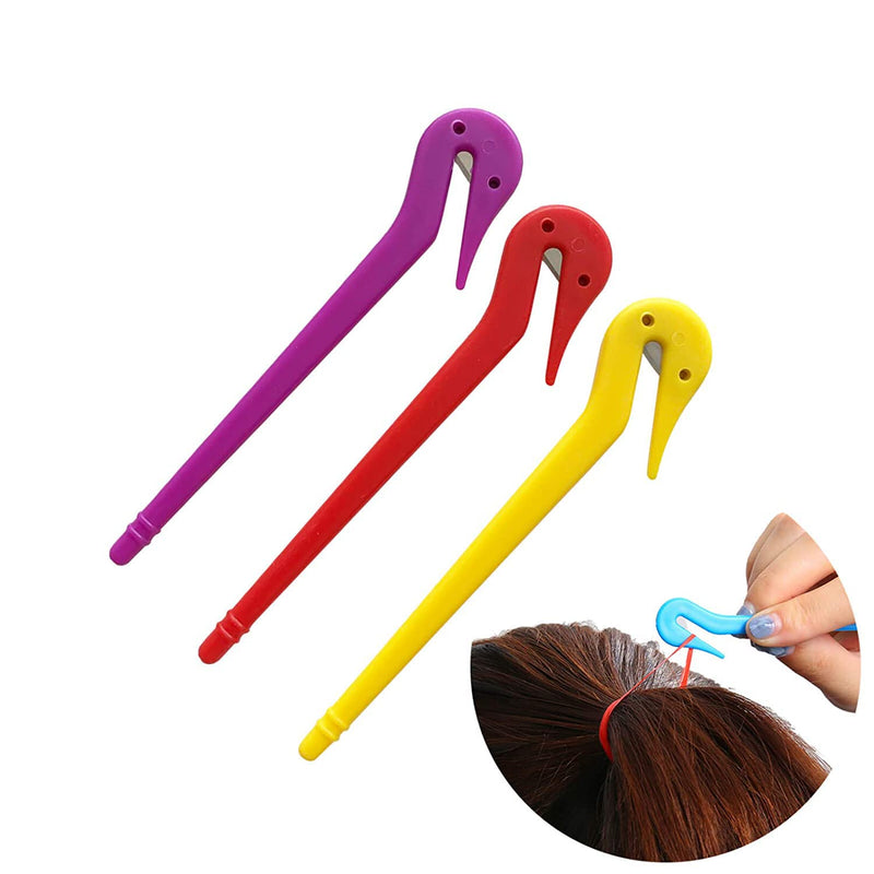 3pcs Elastic Rubber Hair Bands Remover Cutter,Pony Pick For Cutting Pony Rubber Hair Ties Pain Free Ponytail Remover Tool - BeesActive Australia