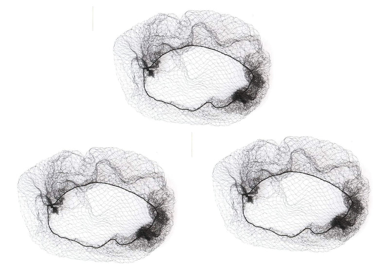 Mytoptrendz®- Pack of 3 Invisible Hair Nets Fine Bun Nets For Hair and Bun Cover (Black HAIRNET) Black - BeesActive Australia