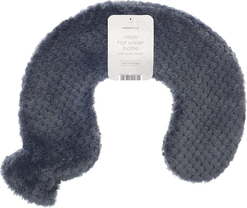 Neck and Shoulder Hot Water Bottle | Ease Pain and Relax Muscles Neck Hot Water Bottles with Popcorn Plush Cover - Assorted Colours (Grey) Grey - BeesActive Australia
