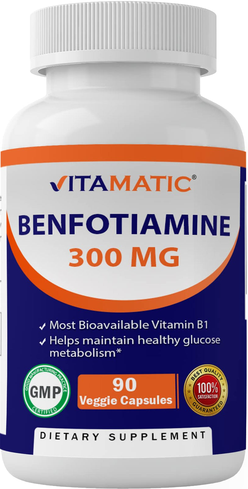 Vitamatic Benfotiamine 300 mg 90 Vegetarian Capsules - Also Called Fat Soluble Vitamin B1 - BeesActive Australia
