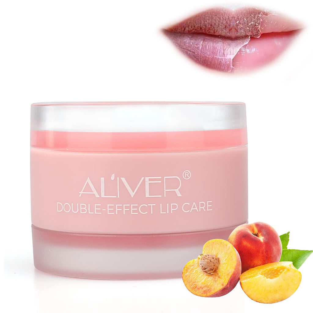 2 in 1 Lip Scrub & Lips Sleeping Mask, Peach Overnight Moisturizing Lip Care Product for Repairing Dry Lips & Chapped Lip Treatment - BeesActive Australia