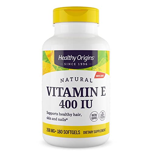 Healthy Origins, Natural Vitamin E, 400IU, 180 Softgels, Lab Tested, Gluten Free, Non-GMO - BeesActive Australia