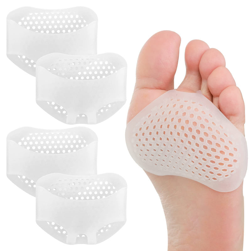 Sibba Foot Pads Cushions 4 Pairs Elastic Silica Gel Bottom Heels Feet Protector Inserts Callus Metatarsal Pain Relief Bunion Forefoot Cushioning - BeesActive Australia