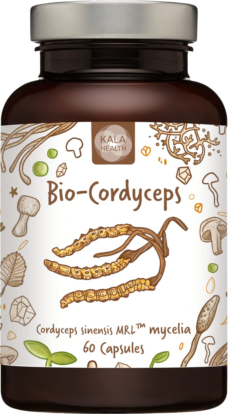 Kala Health - Pure Cordyceps Sinensis 740mg Vegetarian Capsules - The Natural Mushroom for Increased Vitality, Endurance and Stamina - BeesActive Australia