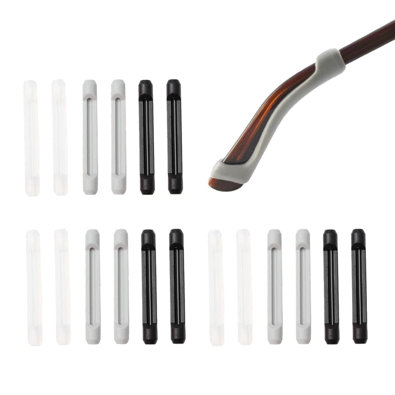 Juliyeh 9 Pairs Anti-Slip Glasses Hooks Grips Eyeglass End Tips Soft Silicone Glasses Arm Covers for Various Glasses and Sunglasses Black r3r3 - BeesActive Australia