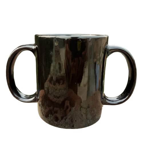 AncientImpex Ceramic Dual Handle Mug for Secure Hold | BPA-Free Double Handled Mugs to Aid Tremors 11.83 US Fl. Oz. (350 Ml), Black - BeesActive Australia