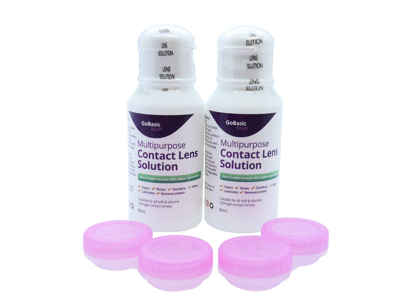 GoBasic Multi Purpose Contact Lens Solution for Soft Lenses Effective Cleaning Better Value (120ml Travel Pack) 120ml Travel Pack - BeesActive Australia