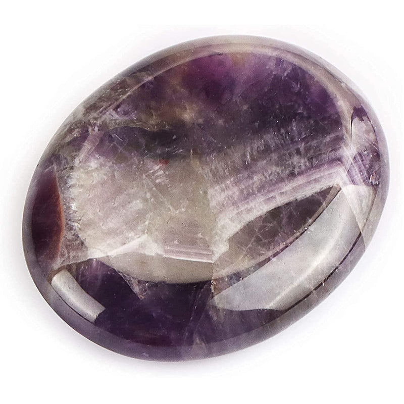 Artistone 2" Amethyst Crystals Worry Stone Carved Natural Polished Reiki Healing Bulk Thumb Chakra Stones for Anxiety Meditation Home Decor(Gift Box) - BeesActive Australia