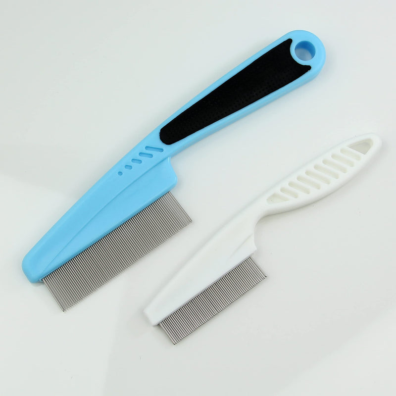 RHINORO (Pack of 2) Head Hair Flea Lice Louse Nits Aggs Nitty Fine Plastic Metal Handled Brush Comb Combs Remover - BeesActive Australia